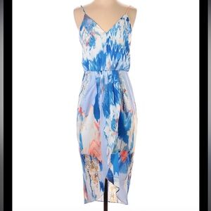 Chelsea28 Blue Orange Swirl Tulip Hem Dress - 6